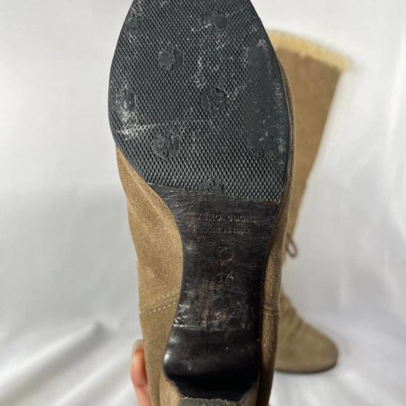 Authentic Sergio Rossi Vintage Shearling Furry Knee High Boots Size 7 - Picture 4 of 4